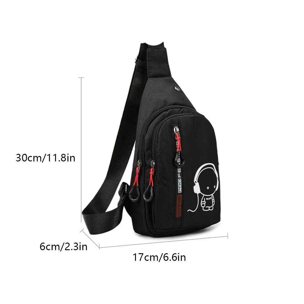 Men\'s Chest Bag Casual Fashion Large Capacity Multi functional Shoulder Bag Nylon Outdoor Running Sports Bag