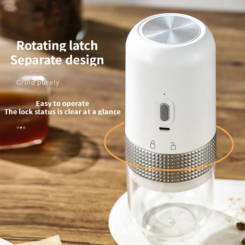 Electric Coffee Grinder USB Charging High Quality Home Outdoor Portable Wireless Handheld Small White Coffee Bean Grinder