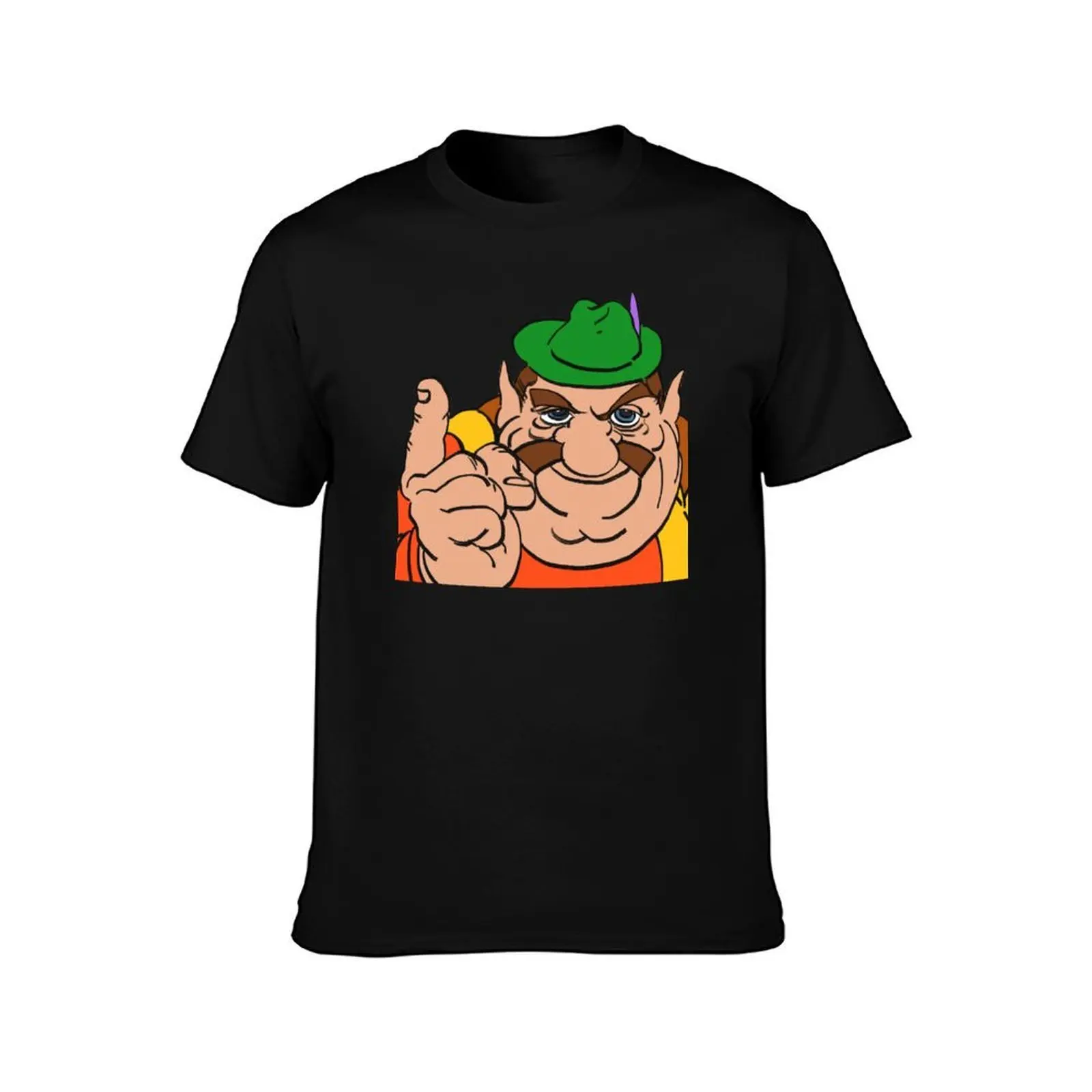 High quality re-draw of morshu the shopkeeper pointing up. ytp meme. T-Shirt Quick Dry Travel T-Shirt