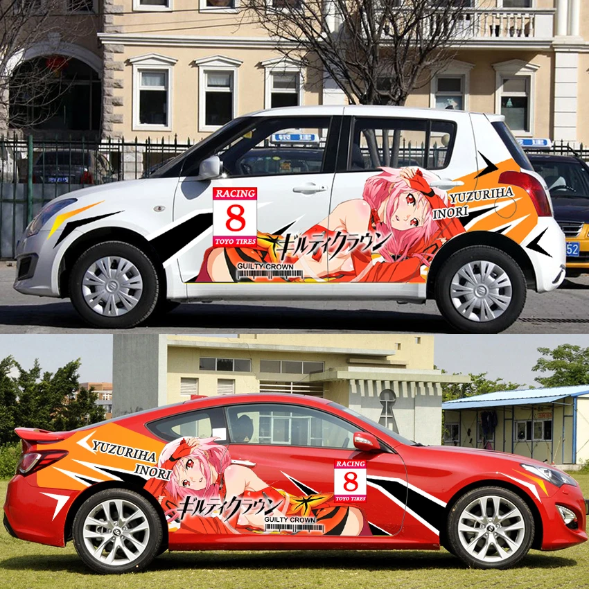 Anime japonês acgn etiqueta do carro culpado coroa personagem yuzuriha inori dois aimensions decalques para ford vw bmw audi mazda toyota