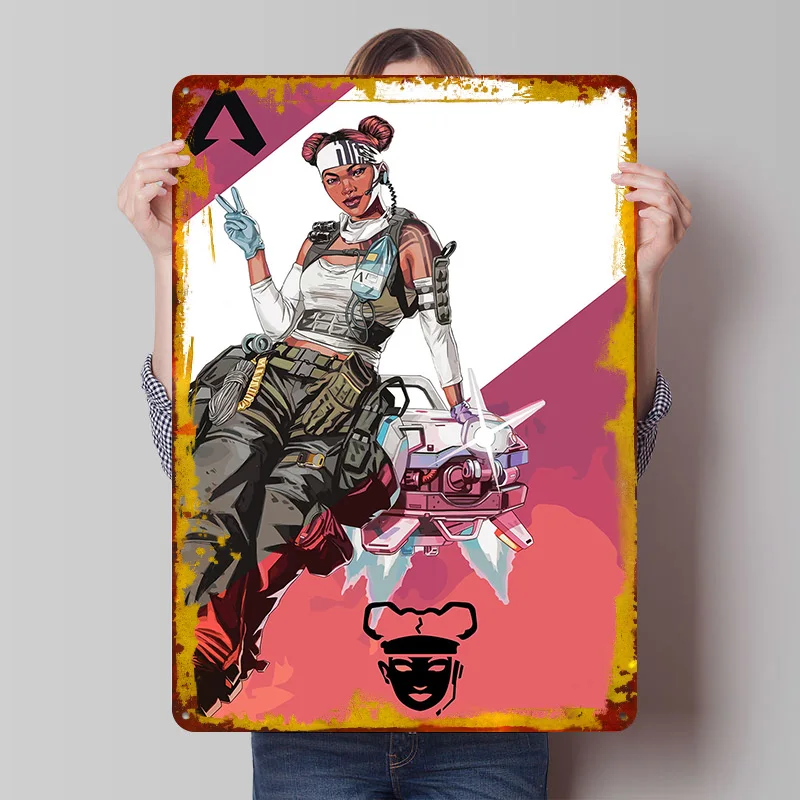 Apex Legends Lifeline With D.O.C. Metal Poster Custom Wall Art Retro Vintage Tinplate Signs for Man Cave Home Decor Coffee Bar