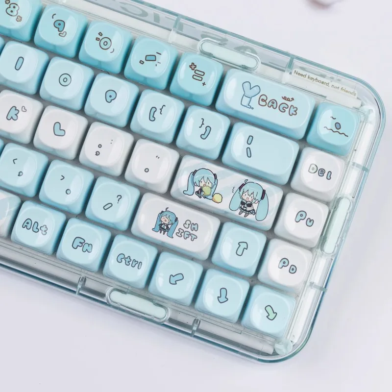 

Популярный аниме Hatsune Miku колпачок MOA высота PBT магнитная ось механическая клавиатура замена аксессуаров для ключей подарок на праздник