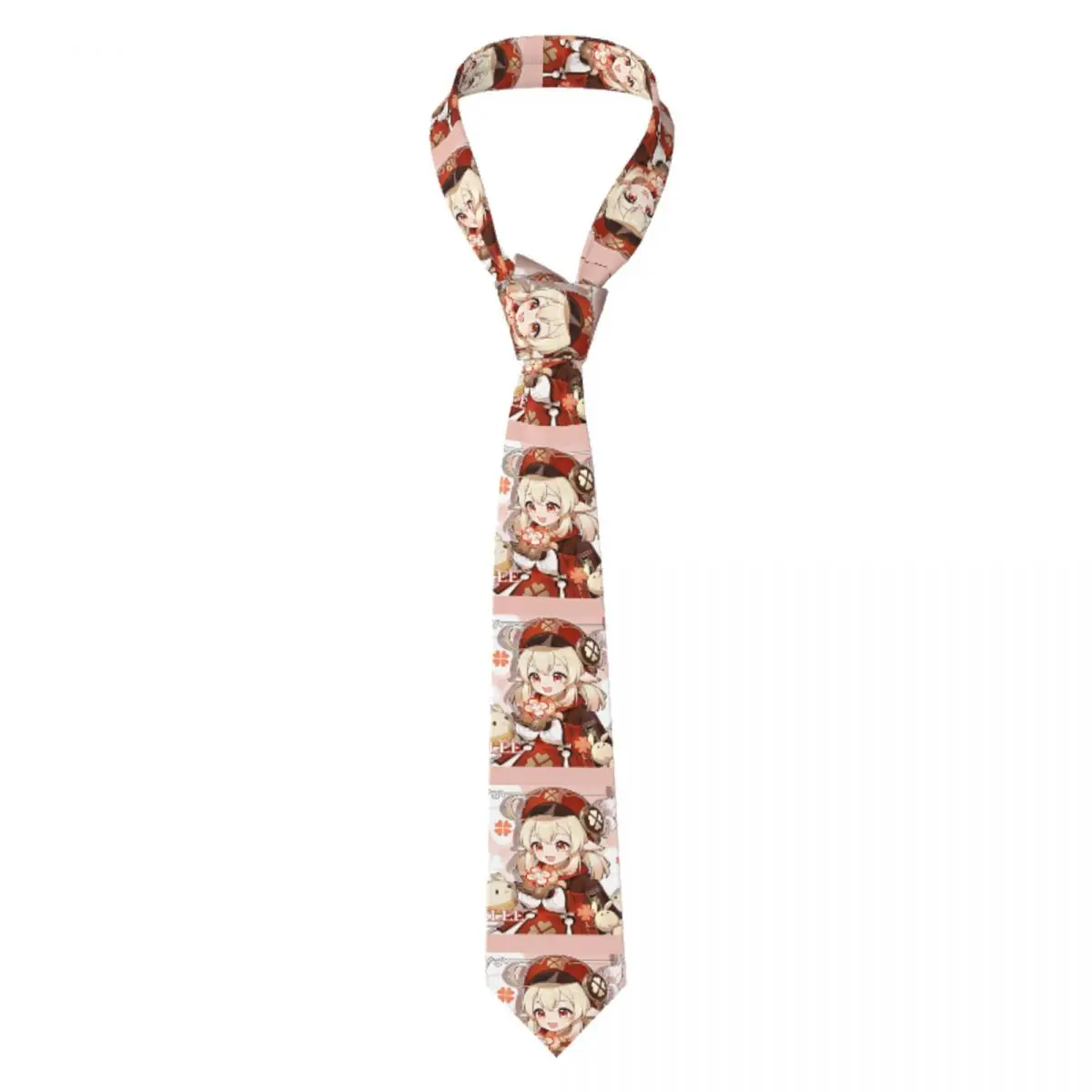 

Пользовательские галстуки Genshin Impact, мужские формальные шелковые галстуки Klee на день рождения для бизнеса