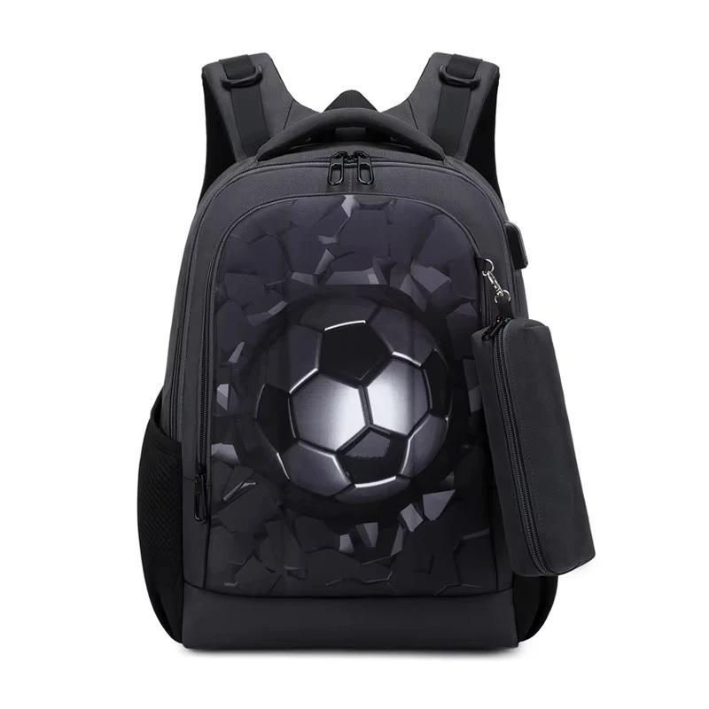 

MOK Factory Price New Book Bag Football Boys Backpack With Pen Bag School Bag For Kids Primary Students Backpacks Large Capacity