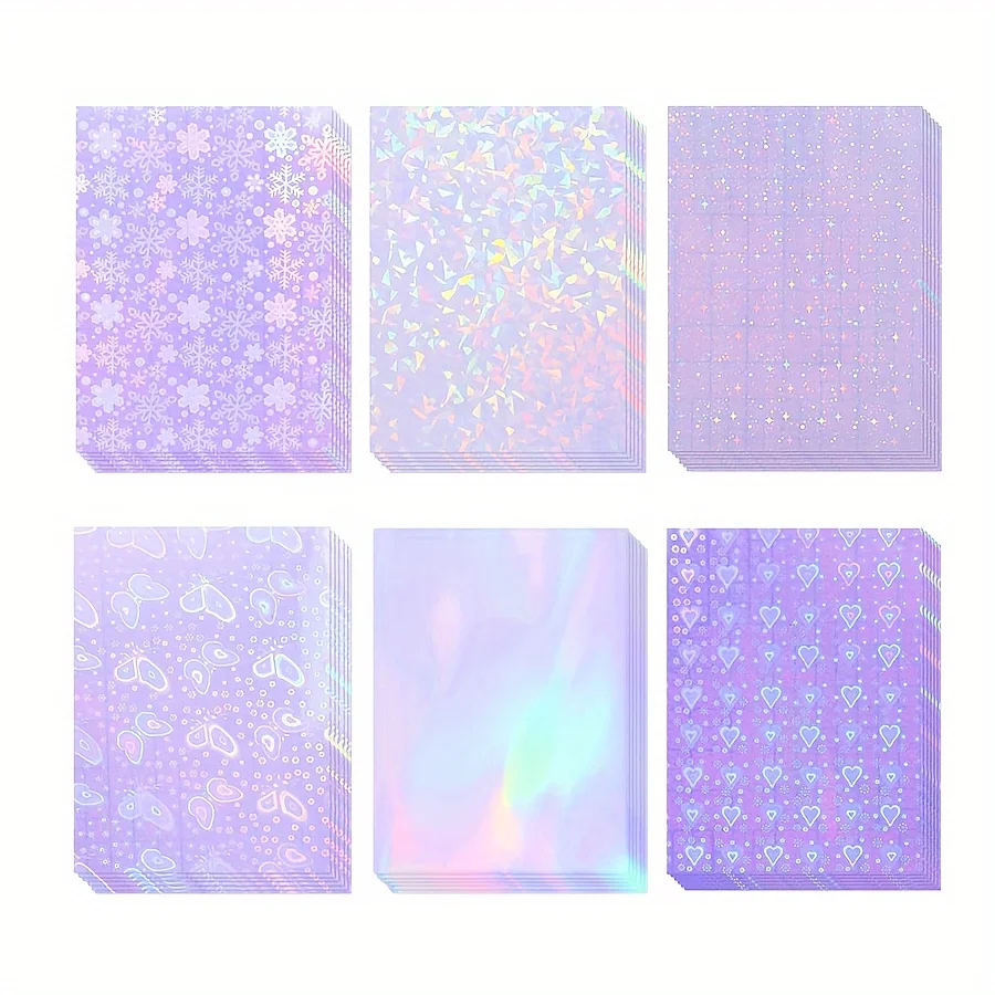 36 holographic stickers, clear vinyl sticker laminate self-adhesive, clear stickers waterproof