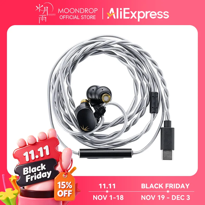 MOONDROP CHU II DSP Headphones High Performance Dynamic Driver USB-C In-ear Monitors TYPE-C With microphone earphone