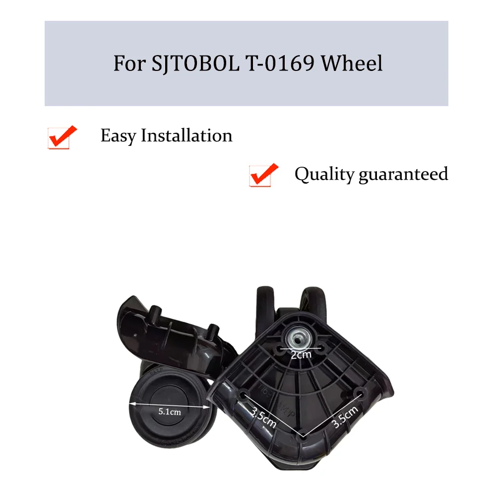 

For SJTOBOL T-0169 Universal Wheel Replacement Trolley Case Luggage Pulley Silent Smooth Shock Absorbing Durable Caster Wheels