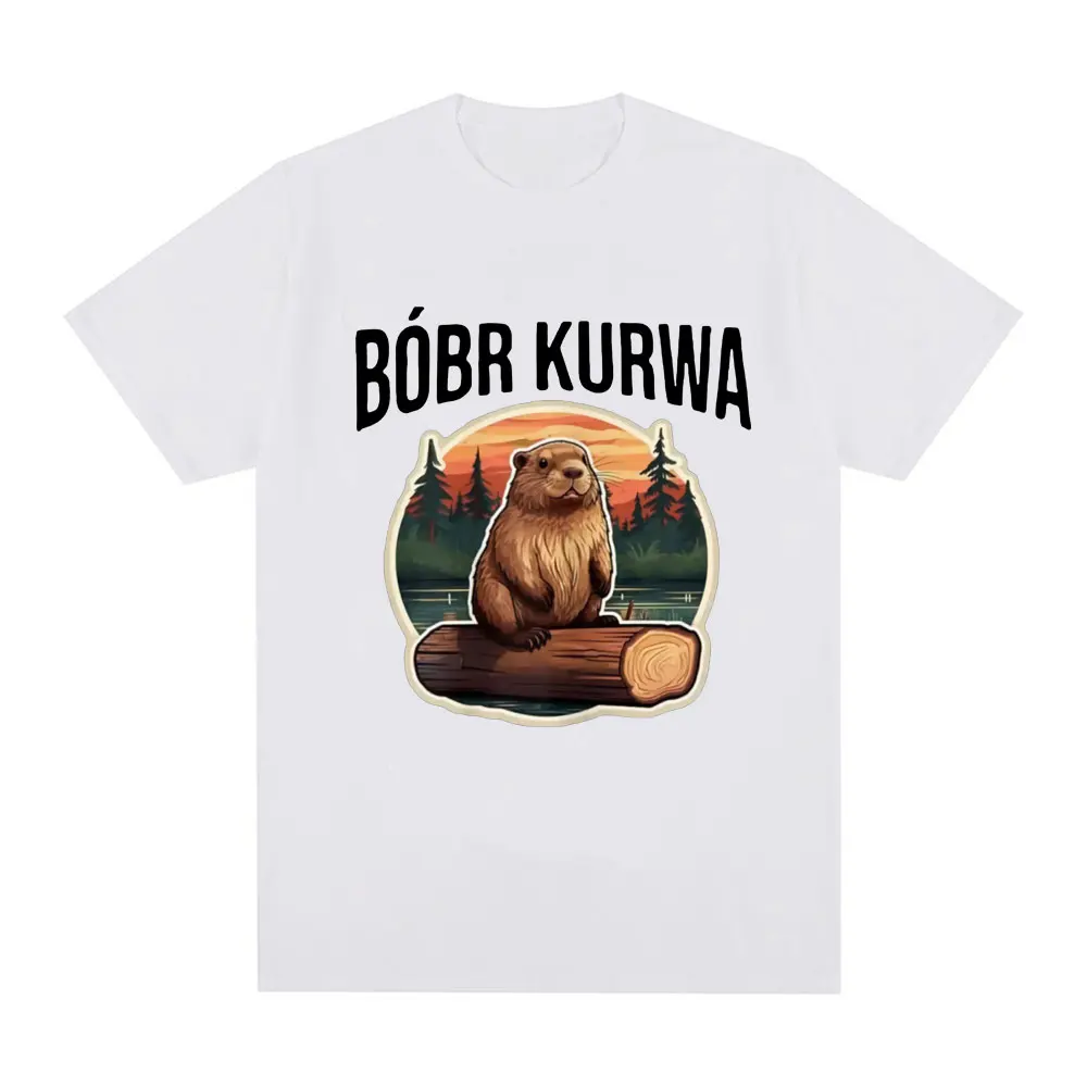 Bober Kurwa Bobr T-shirt Funny Meme Graphic Men's Women Fashion Hip Hop Short Sleeve Loose T-shirts 100% Cotton Comfort T Shirt view 5
