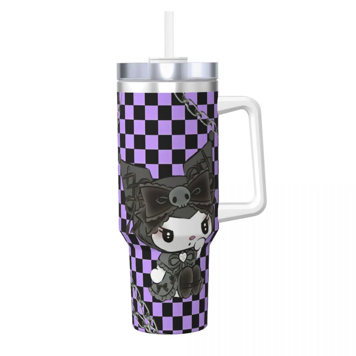 Stainless Steel Tumbler MINISO Kuromi Kawaii Cartoon Coffee Mug Keep Heat Hot Drinks Mugs Cup Travelist Custom Water Bottle