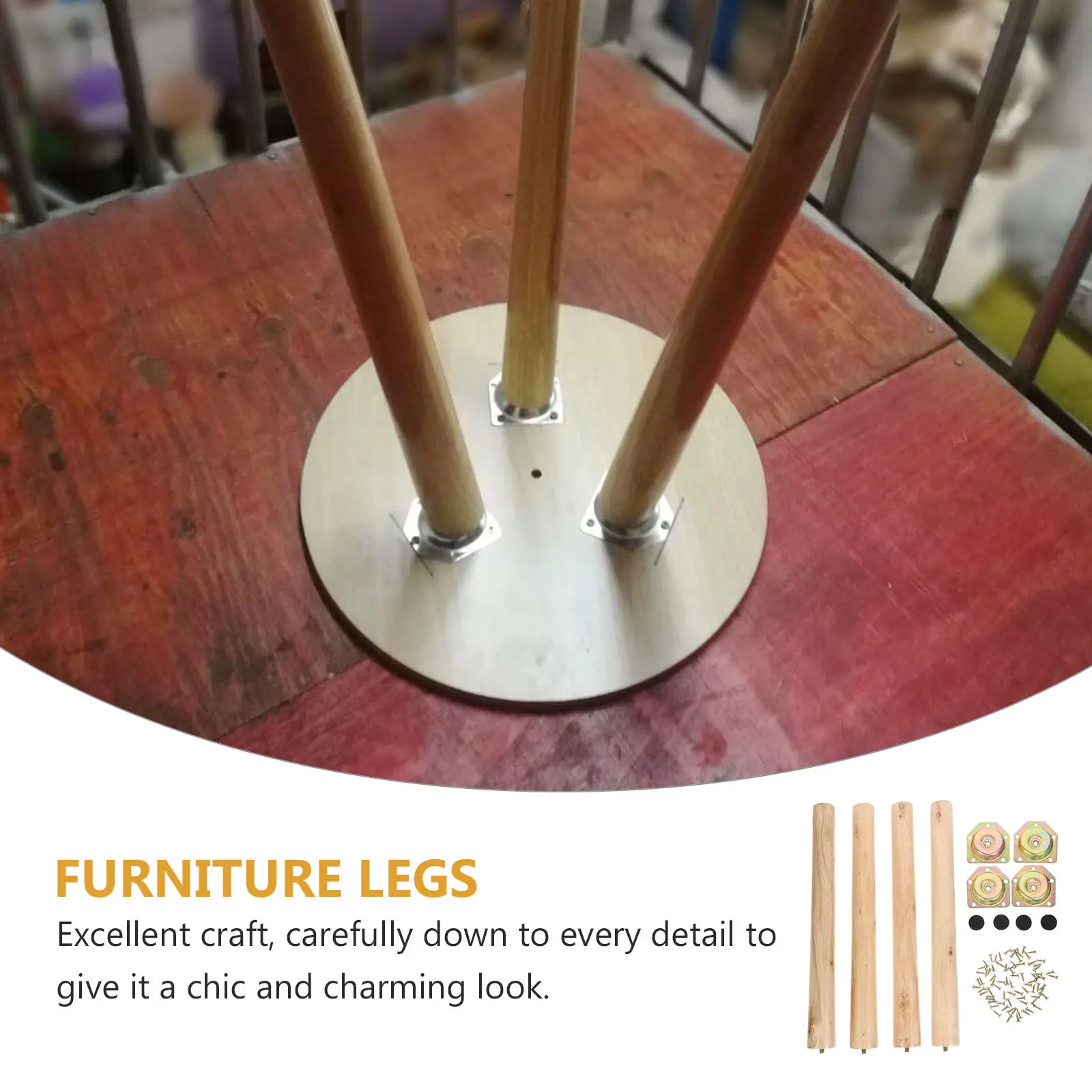 4Sets Wood Furniture Legs High Durability Natural Grain Elegant Design for Couch Table Bed Bench Cabinet Repair Upgrade Stable