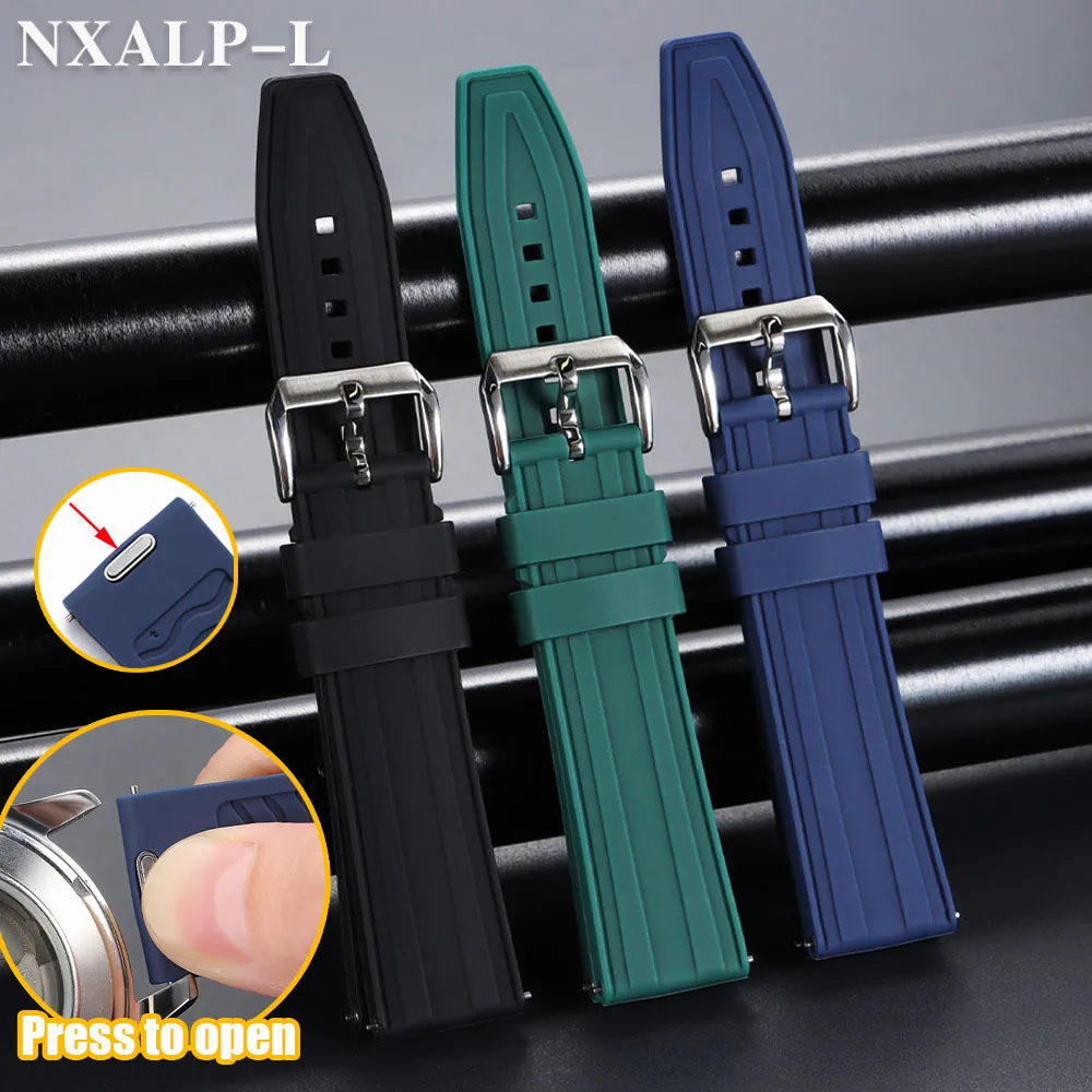 Premium FKM Fluoro Rubber Watch Band 20mm 22mm for Rolex for Omega Strap for Seiko for Oris Diving Sports Women Men Bracelet