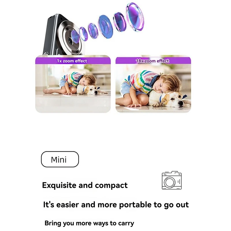 A56 Children'S Digital Camera 4K 30fps HD Video Recorder Fill Lights 2000mAh Long Time Recording Type-C OTG Function-ELEC
