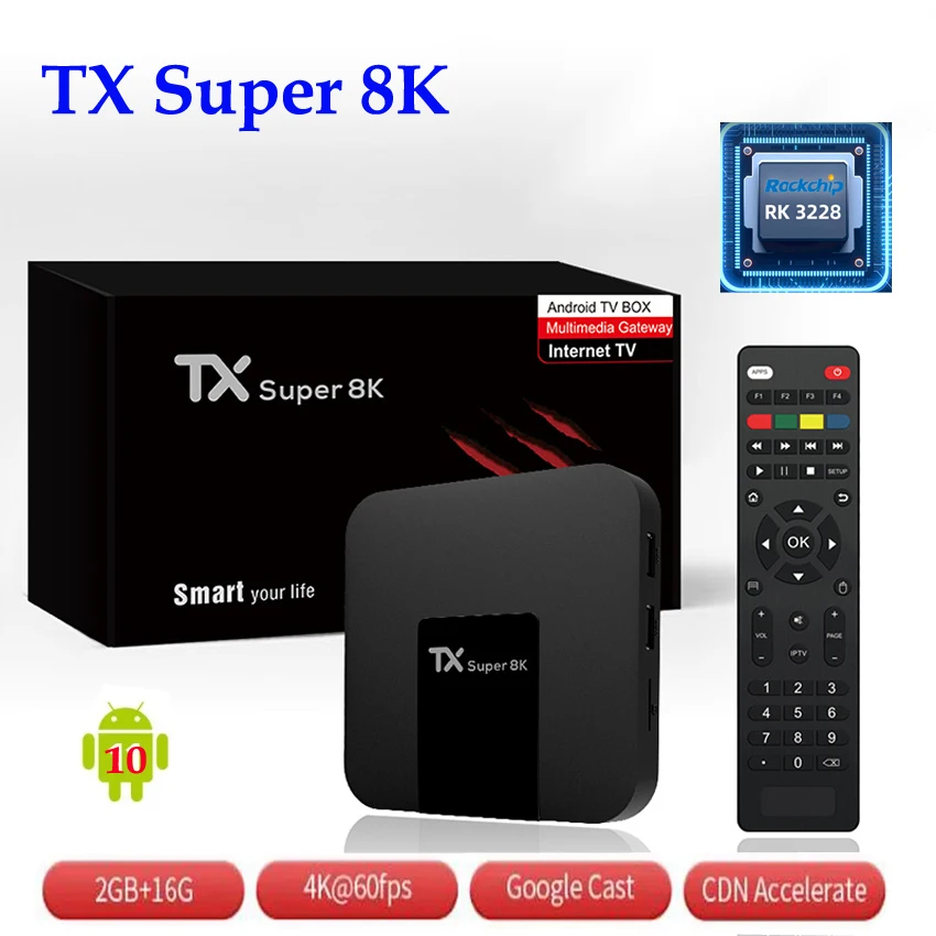 TX Super 8K Android 10 Headset TV Box Media 2GB 16GB Wifi RK3228 vs gtmedia IFIRE2  for Europe africa