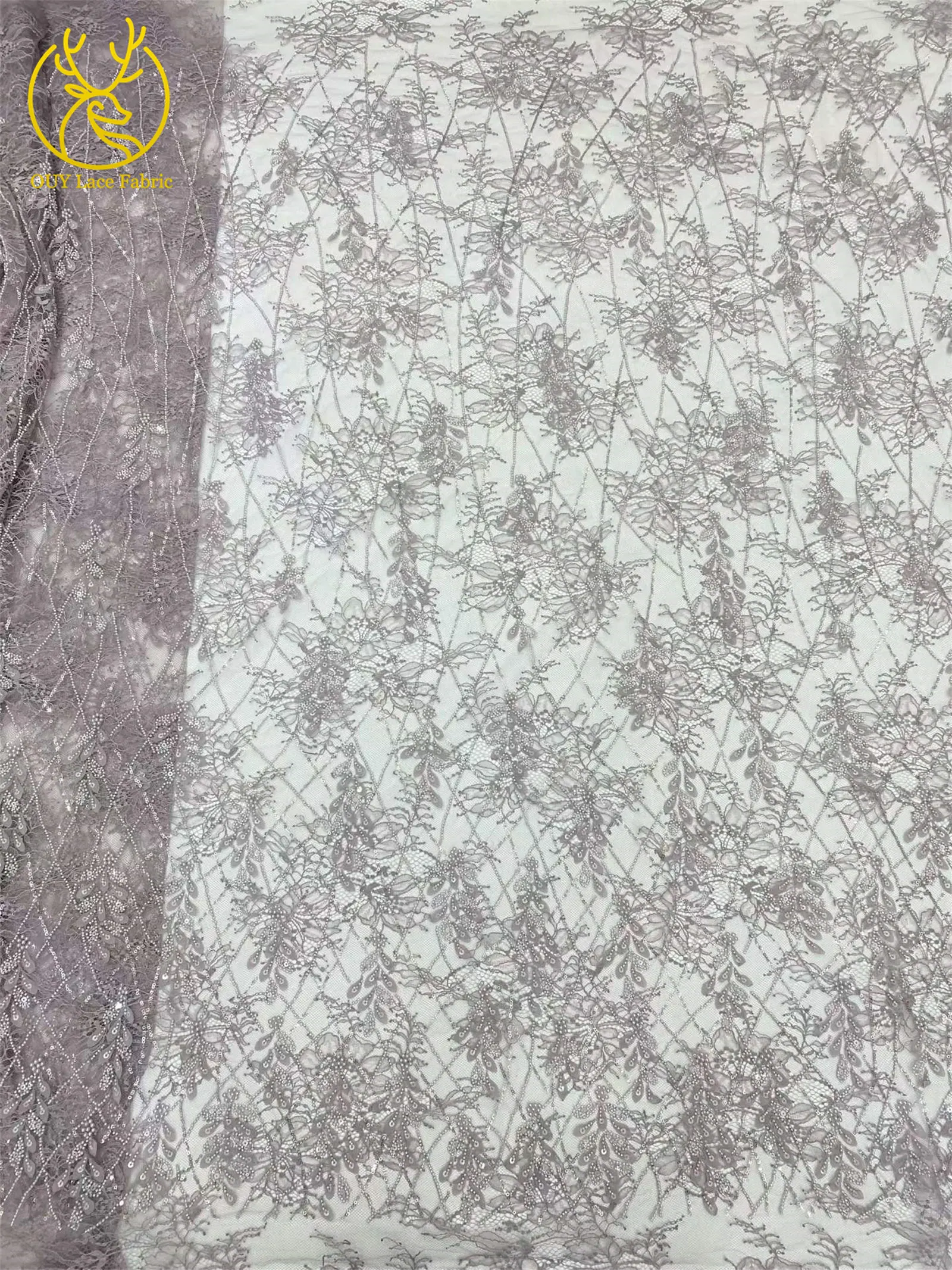 Eleganter Afrikanischer Pailletten-Perlen-Spitzenstoff 2026 Hochwertige Nigerianische Hochzeitskleid-Spitze Bestickte Französische Tüllspitze – Detail 9
