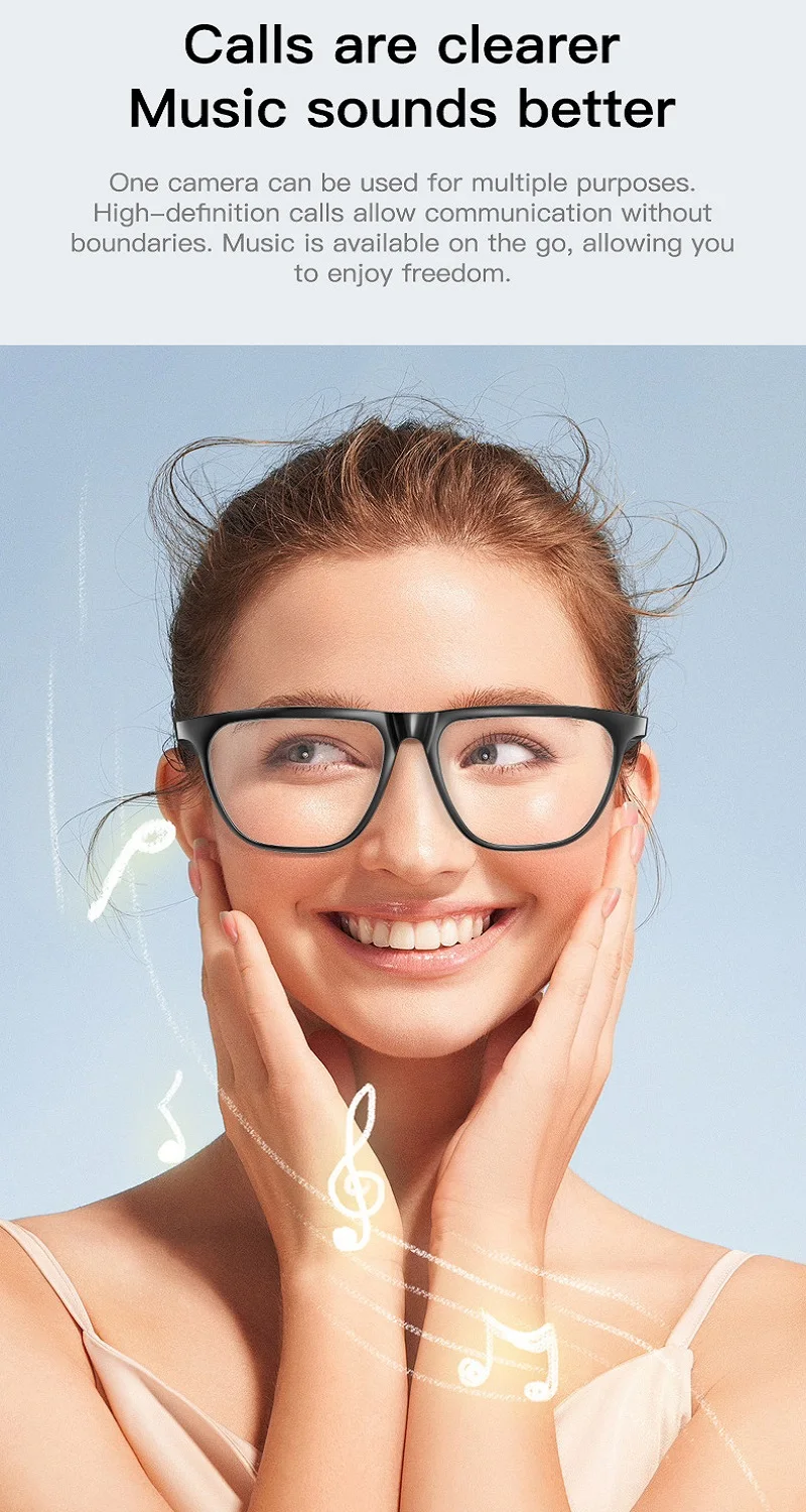 

GS300 Intelligent AI Glasses Bluetooth Audio Glasses Call Music AI Translation Listening Sports Earphones