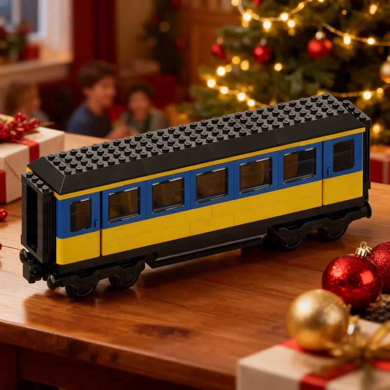 167pcs MOC Train NS ICK 2nd Class Passenger Car Model Building Blocks Christmas Gifts Education Display Creative Assemble Idea
