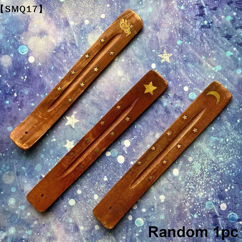 Natural Wooden Incense Stick Holder Ash Catcher Burner Incense Stand Rack Incense Base Aromatherapy Plate Home Decoration【SMQ】