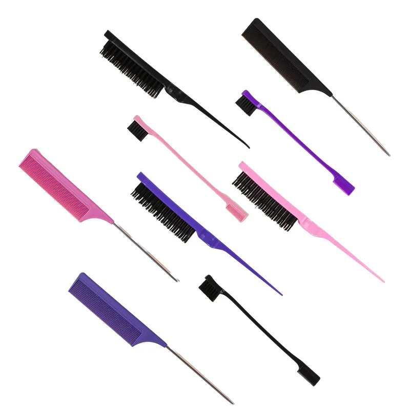 3pcs Hair dye comb set Highlights brush section tip tail comb hair styling tool Eyebrow brush and comb