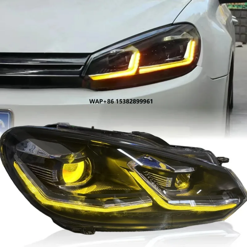 New Upgrade 12V Headlight Assembly with Demon Eye DRL Auto Accessory for  Golf 6 GTI 2008-2012