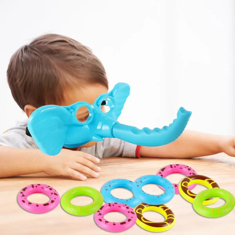 2024 Elephant Mask Ring Around The Nose Funny Indoor Sports Toy Scoop Up Rings Win Party Family Circles Throwing Ferrule Game