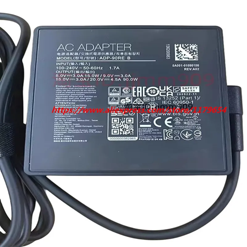 

Original AC Adapter Charger For ASUS VivoBook Laptop Power Supply ADP-90RE B 20V 4.5A 90W USB-C Type C Genuine