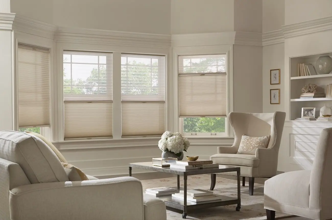 Motorized Cordleless Day and Night Fold up Cellular Smart Phone WIFI Remote Control Shades Honeycomb Blinds Shades