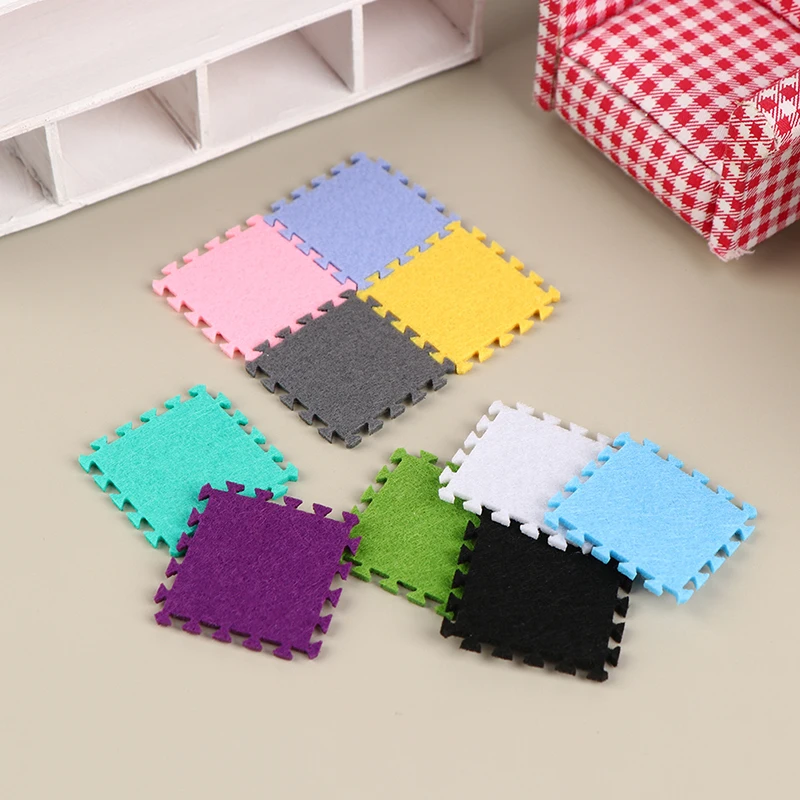【M】6Pcs 1:12 Dollhouse Miniature Rug Carpet Multicolor Mat Carpet House Living Room Furniture Living Scene Decor Toy
