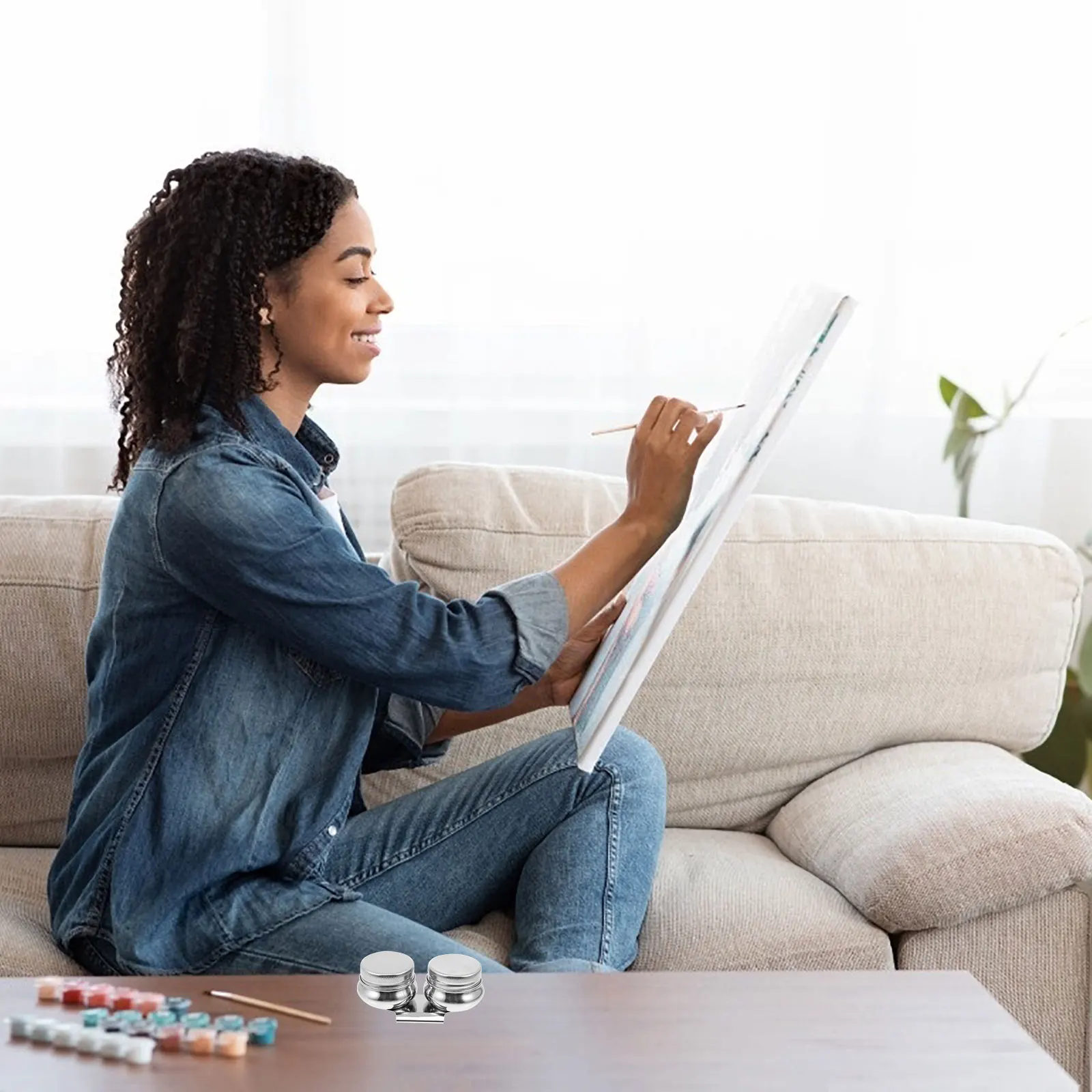 

Brush Washing Pot Color Mixing Pen Washer Stainless Steel Plastic Material For Artists Outdoor Painting Studio Use