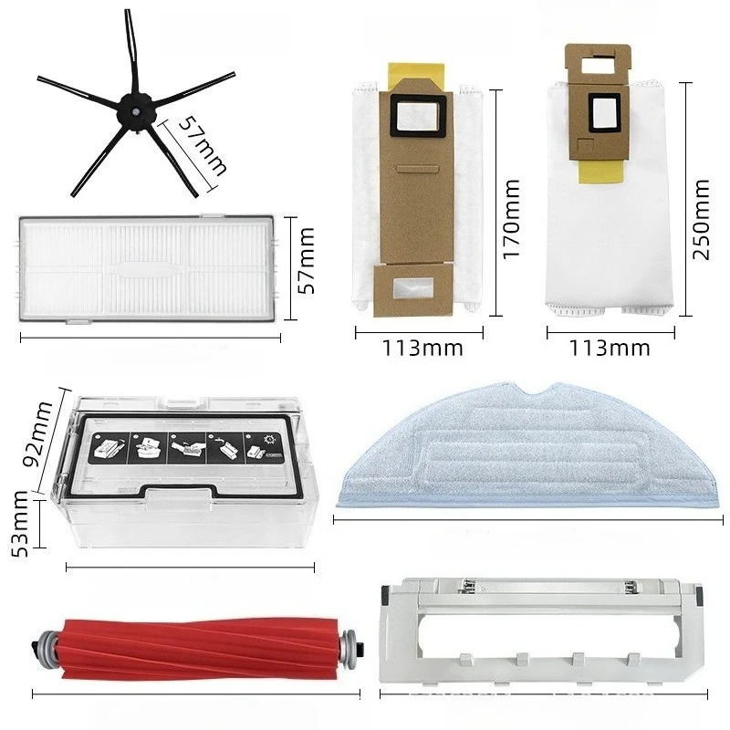 

Suitable for Roborock floor sweeper S7 T7S T7Splus main roller edge brush cover filter core mop cloth dust bag accessories