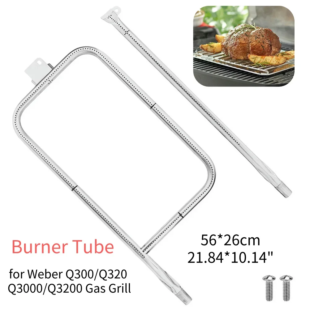 Grill Burner Tube Replacement 304 Stainless Steel Heating Element Top Heat Grill Grill Burner Replacement Part for Weber Q100