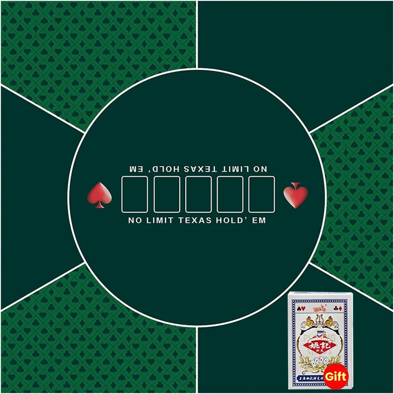 80cm Texas Hold 'em Poker Game Mat Send Poker Club Non-slip Poker Game Mat Multiplayer Entertainment Accessories