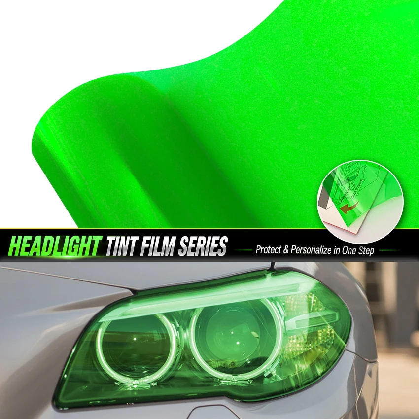 Turn Your Lamps JDM Green - Headlight Tint Film PPF Self Adhesive Vinyl Wrap Custom Sticker