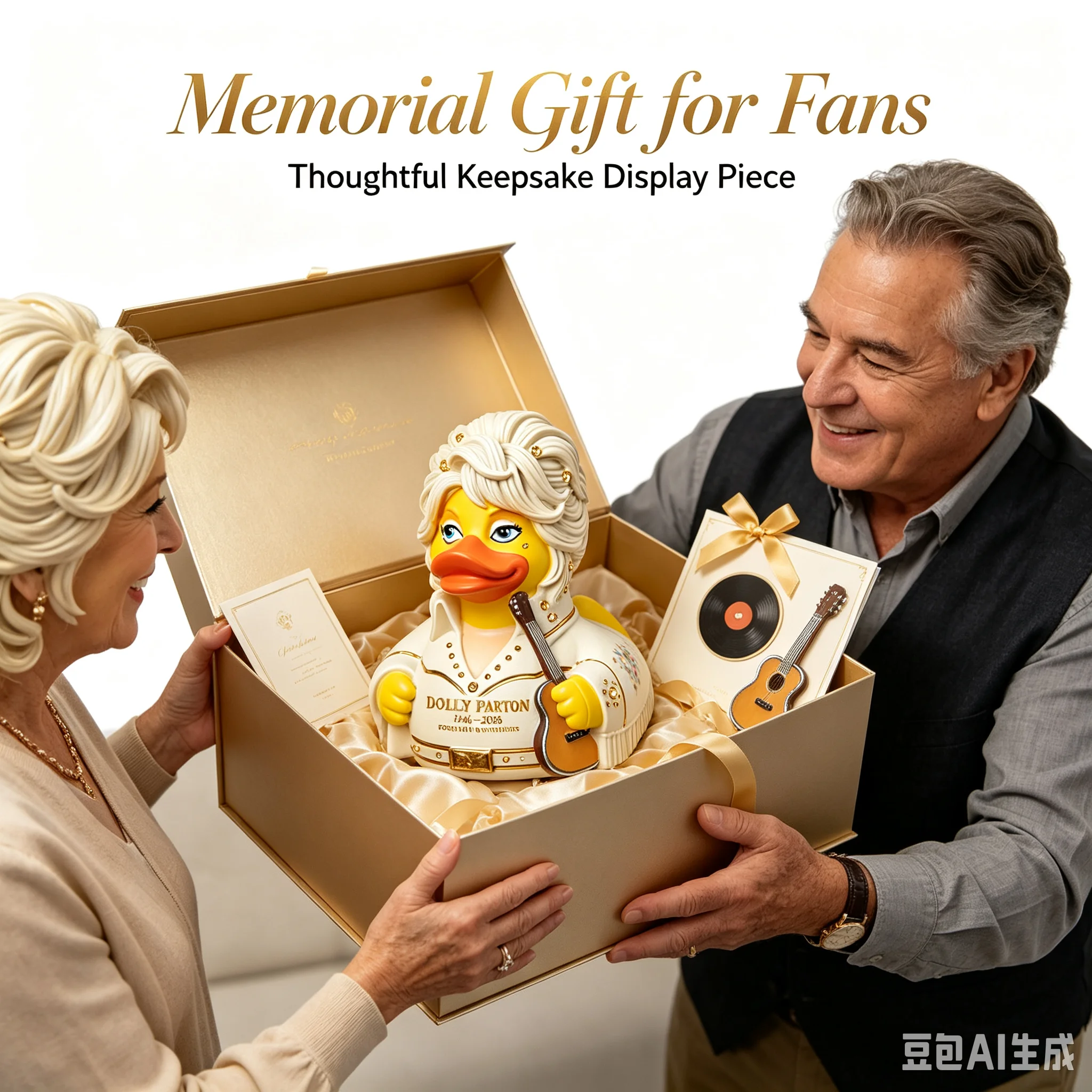 2026 Music Singer Dolly Parton Duck Resin Figurine,Vintage Glitter Fringe Outfit Duck Statue with Guitar,Home Decor Fan Gift