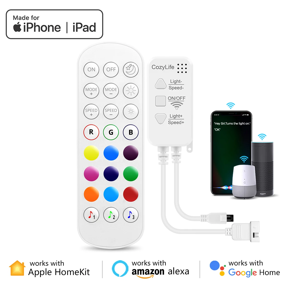 Homekit inteligentny domowy kontroler Led RGB, kontroler taśm LED Tuya, przełącznik Wi-Fi do zasilacza 12V EU US Plug 5050/2835 Neon Light