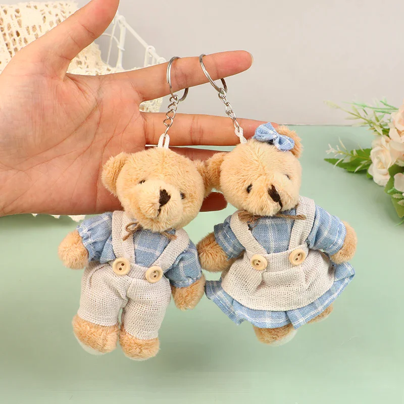 Entzückende Teddybär-Kleidung, Plüschtier, Hasen-Charm, weich gefüllter Schlüsselanhänger, Puppenrucksack, Auto, Tasche, Schlüsselanhänger, Kindergeschenk