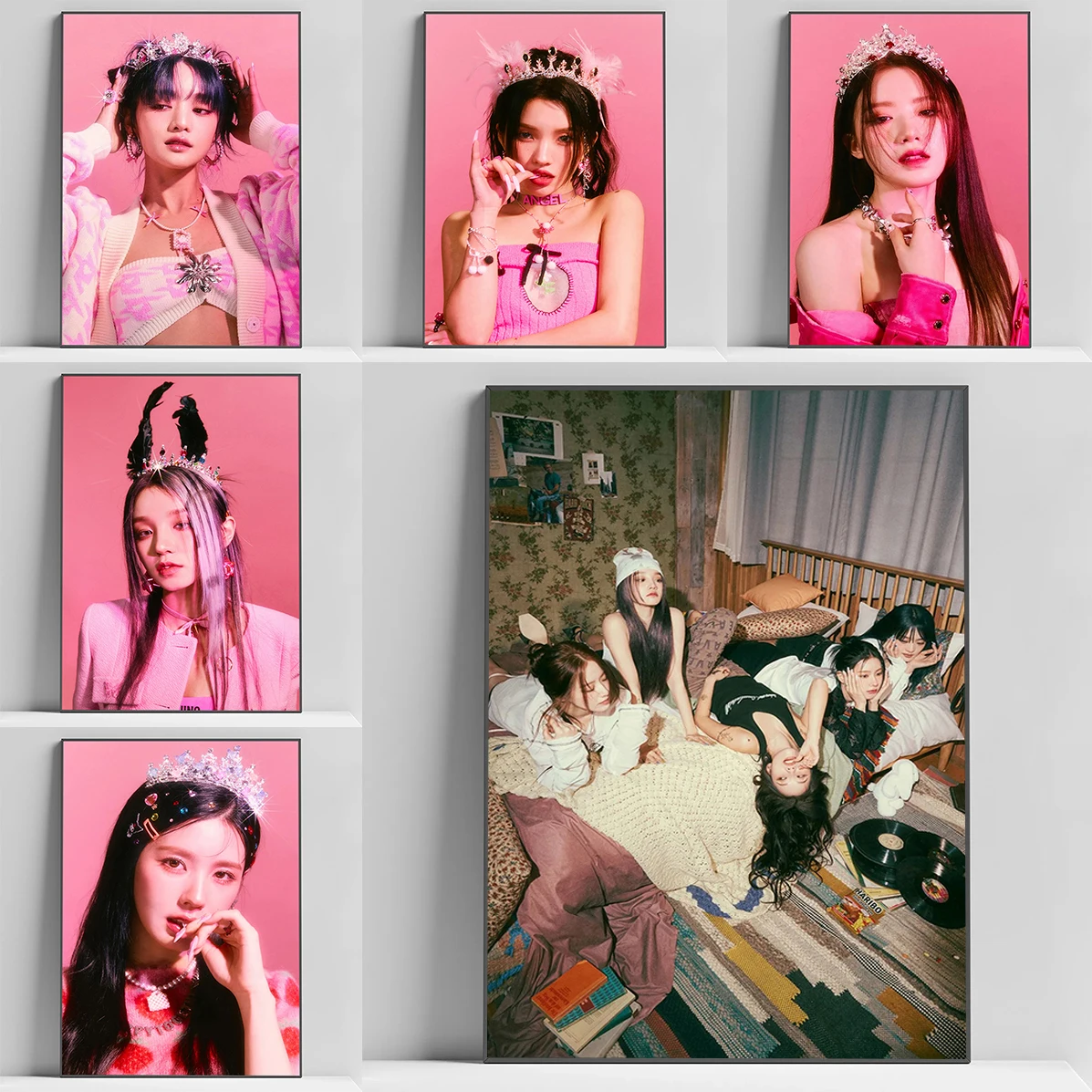 Kpop Gidol (G)I-DLE Girls Poster Decoration Pictures Room Wall Art Painting on Canvas Decorative Paintings Home Decorations Home