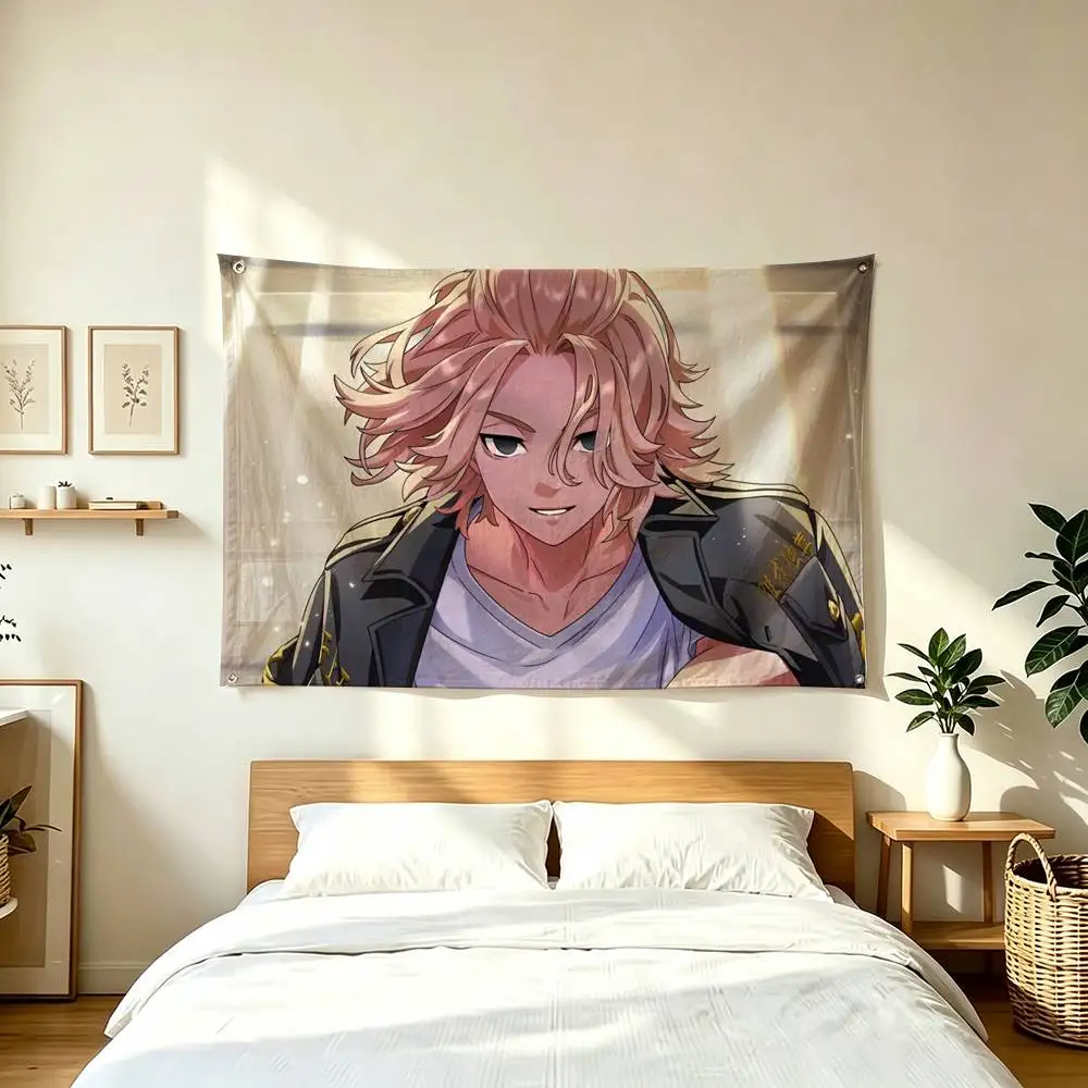 T-Tokyo Revengers M-Manjiro Sano  Flag Suitable For Party Club Outdoor Interior Wall Decoration Banner Fans Gift