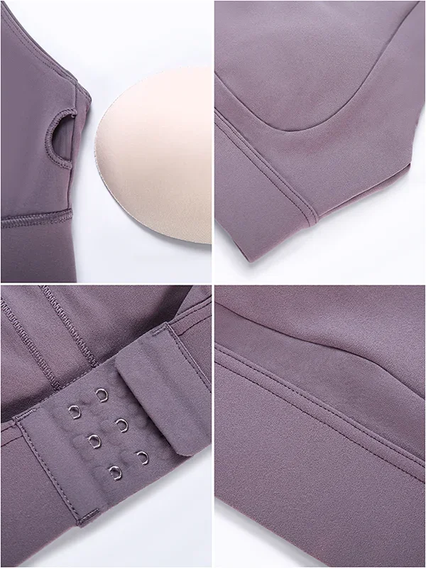 Nepoagym DELIGHT Back Buckle Adjustable Women's Bra Brushed Push up Sports bra Meddium Support Yoga Cross Back - Image 5