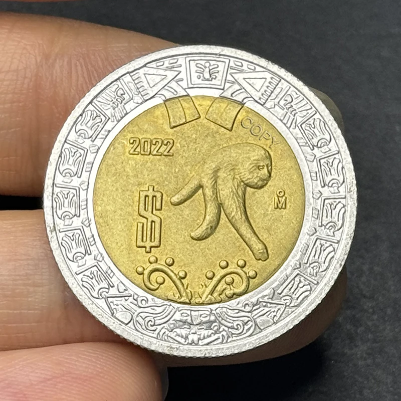 2022 Mexican New Cat Gold&Silver Bicolor Collection Commemorative Coin Peso Eagle Snake Series Souvenir Replica Home Decor Gift