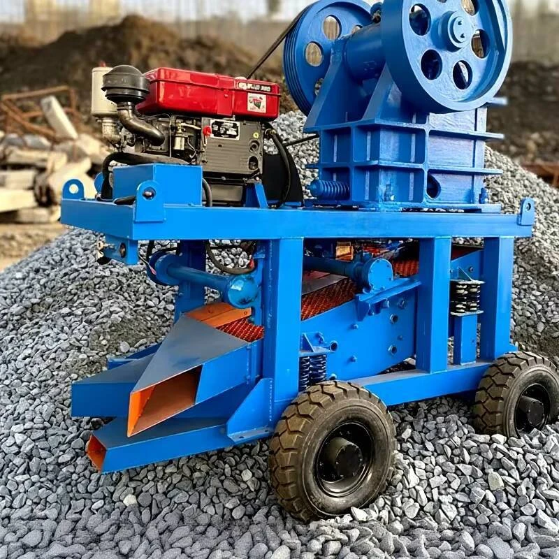 

Small Mobile Jaw Crusher Diesel Engine Quarry Rock Crushing And Screening Integrated Equipment
