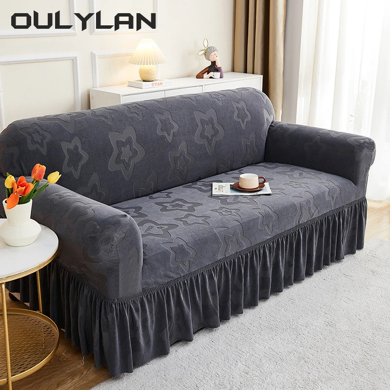 NEW Sofa Cover High Stretch Couch 1/2/3/4 Seater Slipcover Cover Skirt Jacquard Thick Corner Sofa  Corner Couch Covers