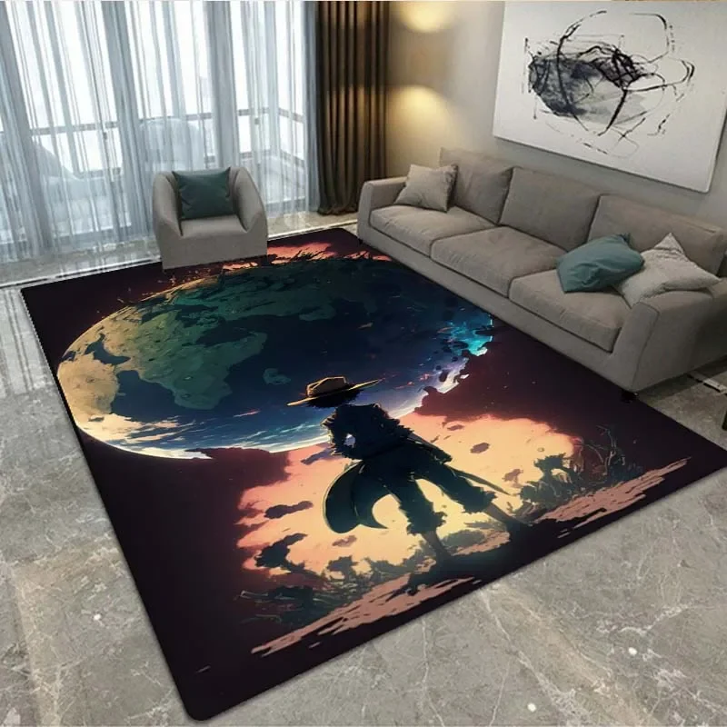 

3D Anime night sky Carpet Living Room Bedroom Decoration Bathroom Entrance kitchens Non Slip Area Rug Yoga Doormat Home Decor