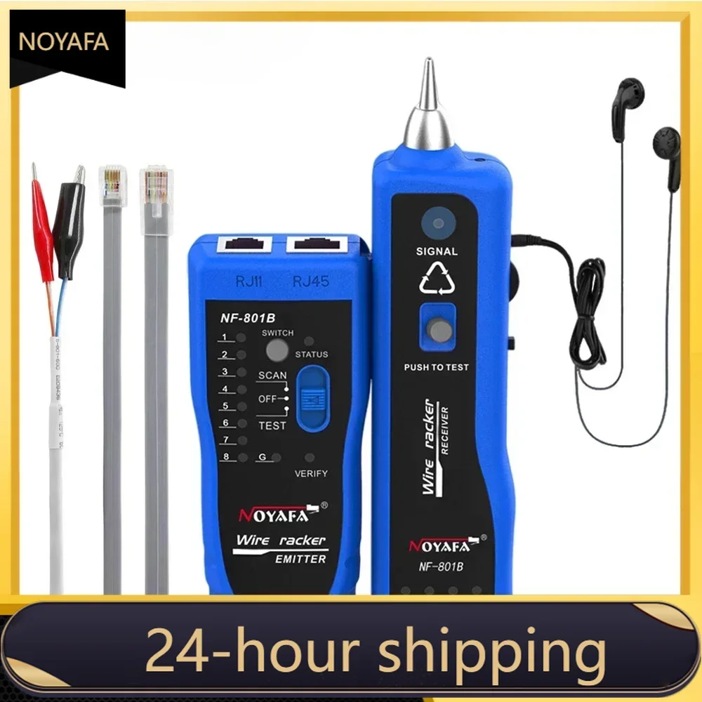 ZHOUCE NF-801R Network Cable Tester Ethernet LAN Telephone Wire Tracer RJ45 RJ11 Line Finder With LED Lighting Withstand Voltage