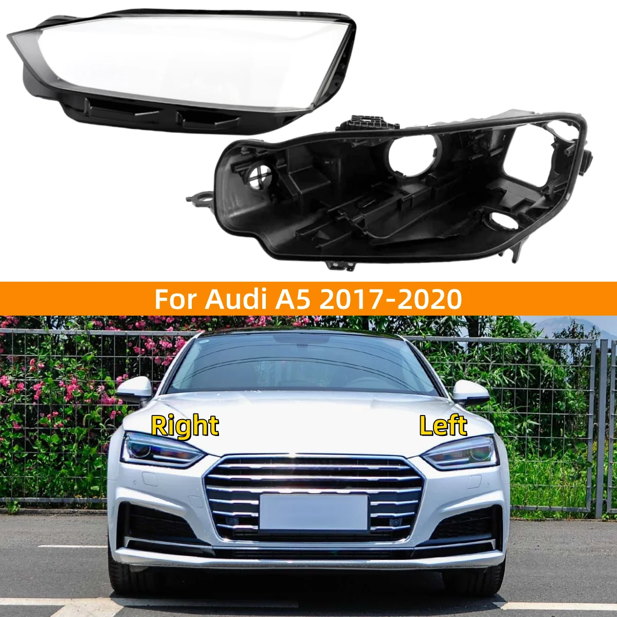 

For Audi A5 A5L 2017 2018 2019 2020 Car Interior Replacement Parts Headlights Lamp Cover Headlight Lamp Holder