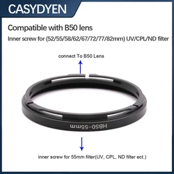 For Hasselblad B50 Filter Adapter Ring B50-52mm B50-55mm B50-58mm B50-62mm B50-67mm B50-72mm B50-77mm B50-82mm