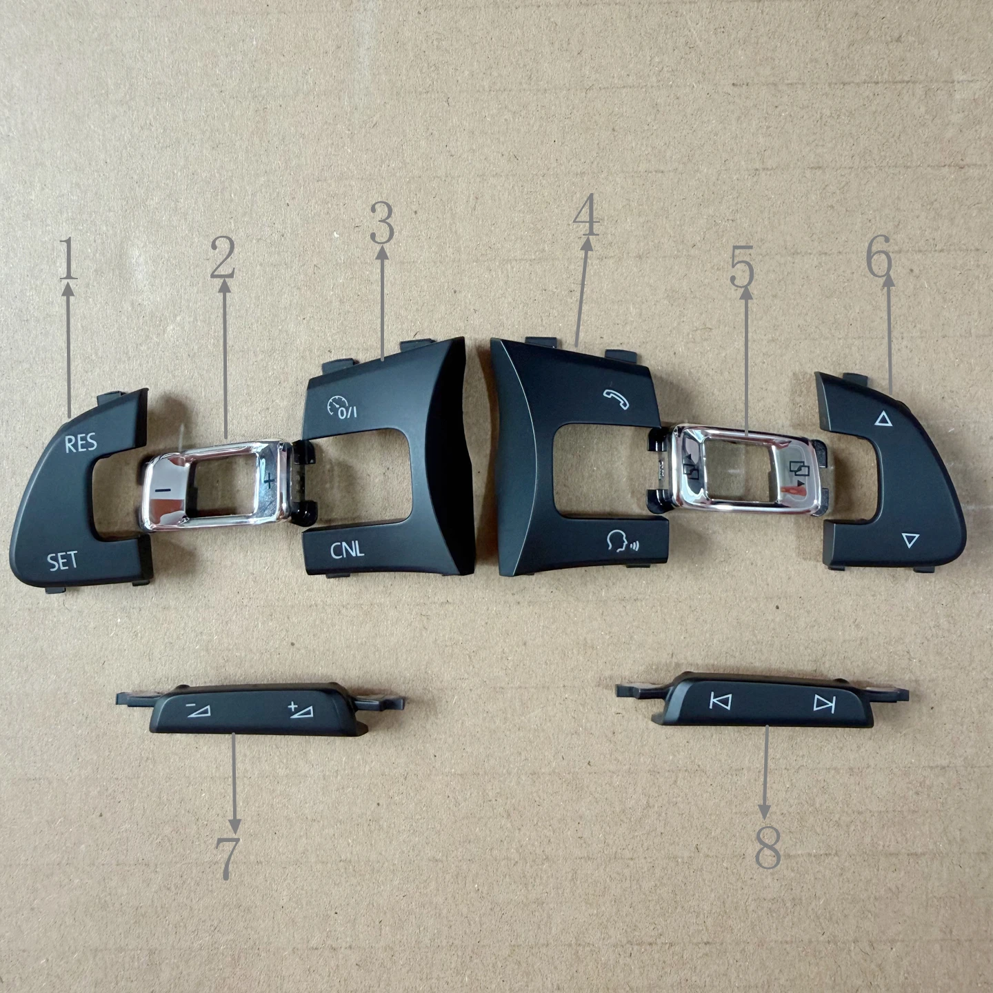 Steering Wheel Button Top Cover For VW Golf 7/7.5/Sportsvan/E-golf MK7 OE 5G09594442 - Upper Shell Only, No Circuit