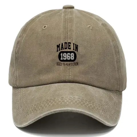Customize 1968 Vintage Washed Cotton Baseball Cap Adjustable Distressed Trucker Hat for Men Women Retro Classic Hats Cotton Cap