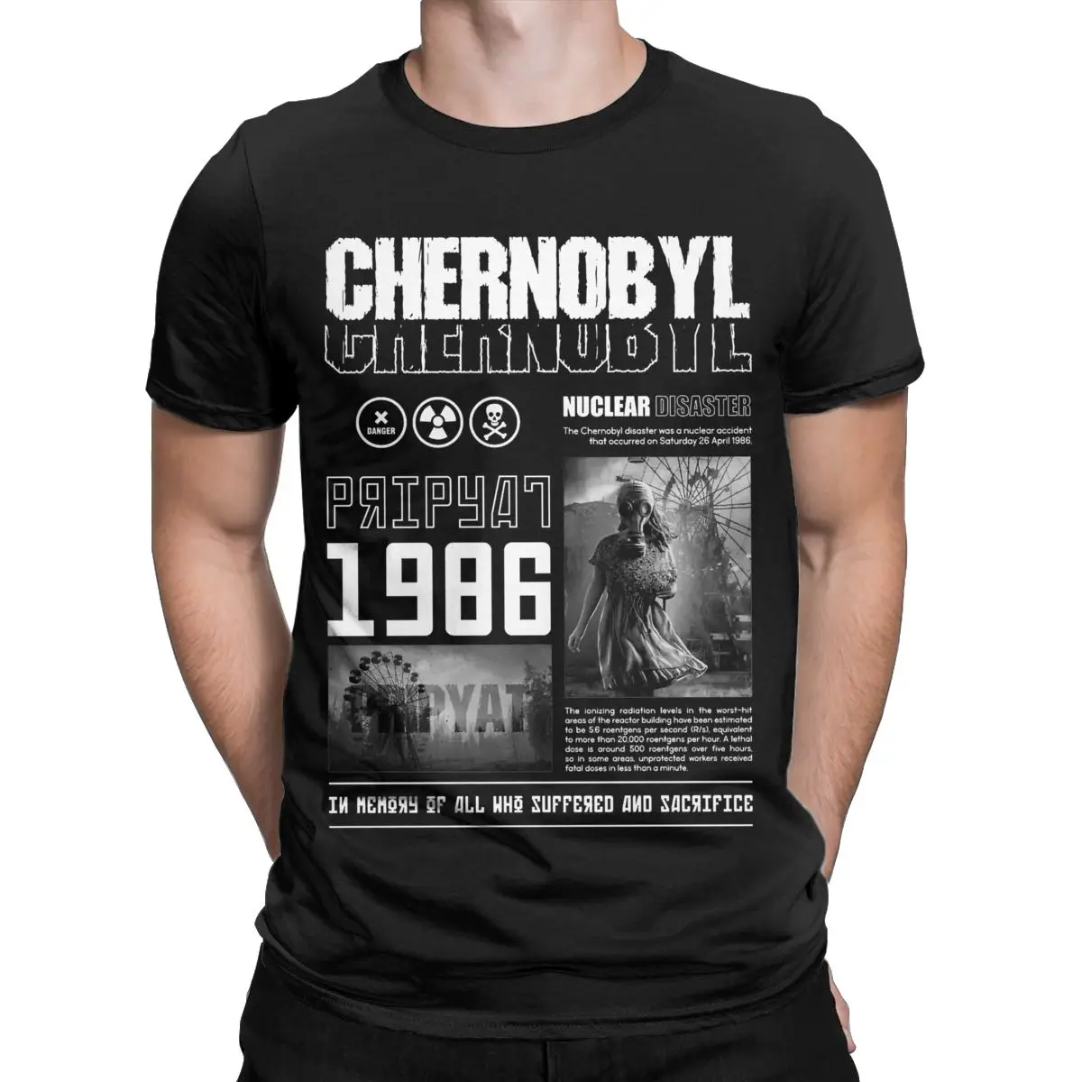 Chernobyl T Shirt Men\'s Cotton Funny T-Shirt O Neck Tees Short Sleeve Clothing Plus Size