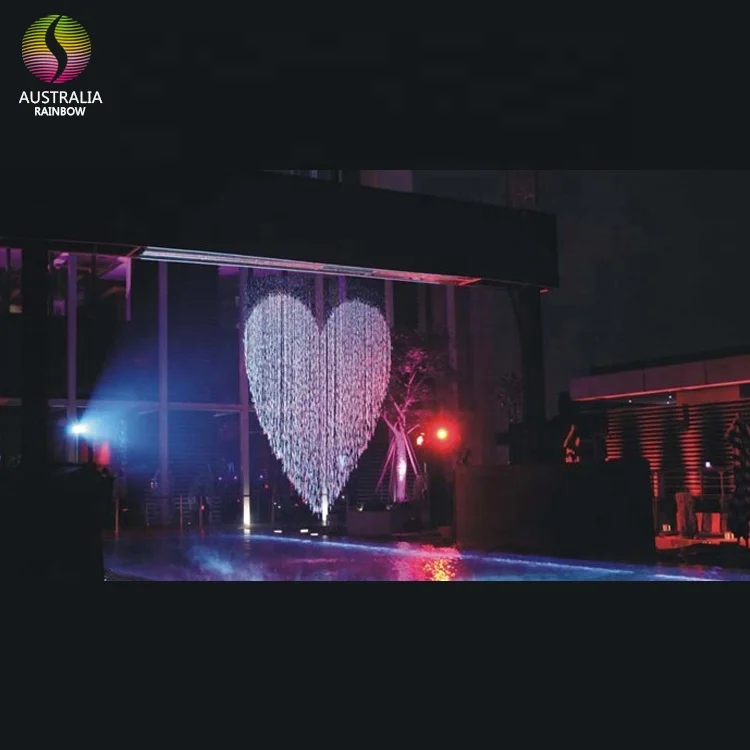 ที่กําหนดเองในร่มดิจิตอลผ้าม่านน้ําตกประดิษฐ์น้ําพุตกแต่ง