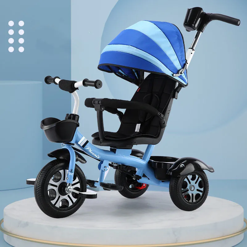 Children's tricycle with push rod trolley boy girl Tricycle baby bicycle kids stroller car with three wheels